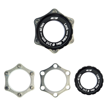 Adapter centerlock naar 6 gaats, Thru axle Cyclotech
